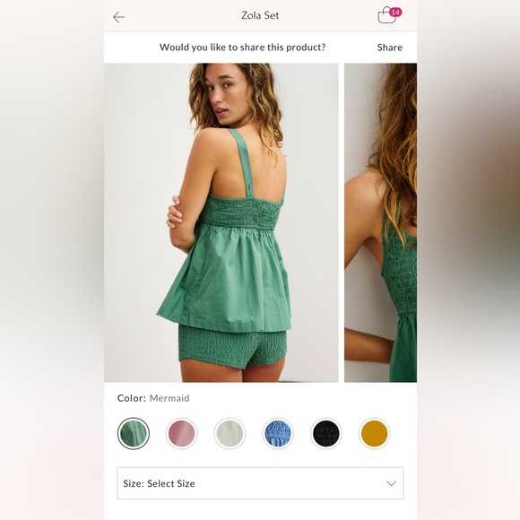 Free People Tops - Rare Free People Zola Set In Mermaid